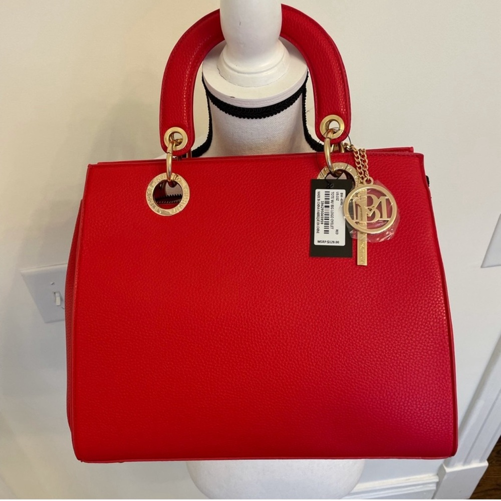 NWOT Badgley Mischa Logo Big Eyelet Tote/Red
